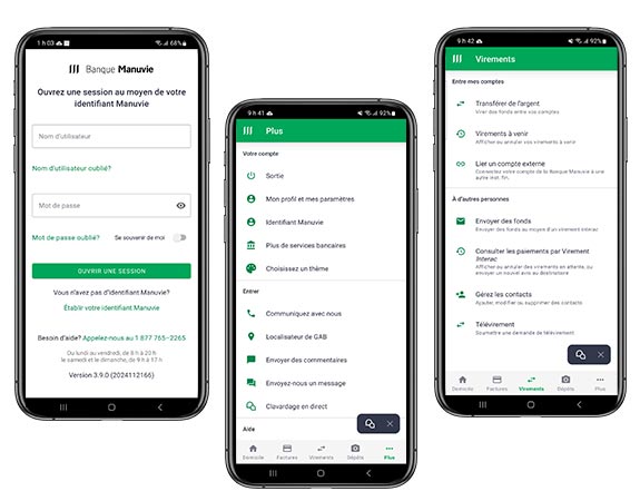 L'appli mobile de la Banque Manuvie
